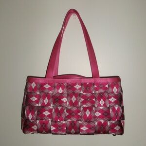 Vintage hot pink patchwork Harveys seatbelt bag